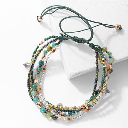 JOYA GIFT Handmade Adjustable Wrap Bracelet Bohemian String Braided Beads Anklets Gifts for Women
