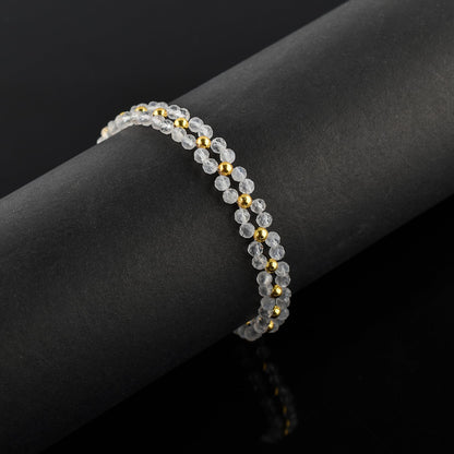 InfinityGemsArt Moonstone Bracelets for Women – June Birthstone White Gemstone, Handmade 14K Gold Plated Adjustable Chain, Dainty Chakra Jewelry, Gift for Her - Mom Jewelry