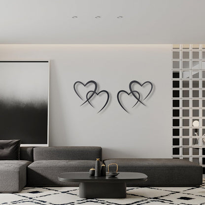 OYEFLY Infinity Heart Metal Wall Decor,Infinity Heart Wall Decor for Room Living,Wedding Decor (Black, style3 11.4 x 10.7in)