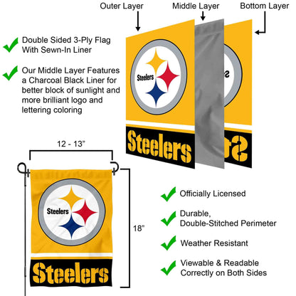 Steelers Gold Double Sided Garden Flag