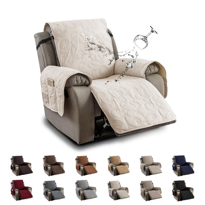 100% Waterproof Recliner Chair Cover, Recliner Chair Covers for Reclining Chair, Non-Slip Fabric Recliner Couch Cover for Living Room, for Pets Kids Protector, Washable (Beige, 23.6"Recliner Chair)