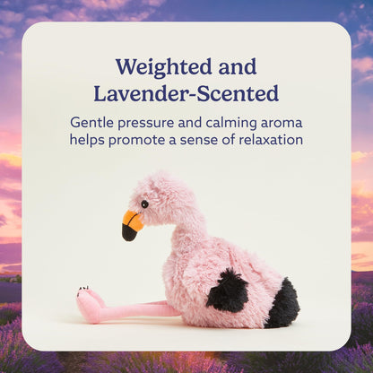 warmies Microwavable & Weighted Stuffed Animals, Flamingo - Heatable Plush, Stuffed Animal Heating Pad, Lavender Scented Plush for Cozy Snuggles, For Adults & Children (Boys, Girls, Babies & Toddlers)