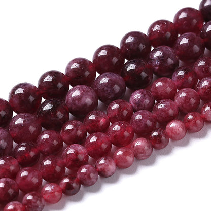36pcs 10mm Natural Garnet Jade Gemstone Round Loose Spacer Beads for Jewelry Making Healing Energy Stone Beads DIY Bracelets Necklaces 15" (10mm, Garnet Jade)