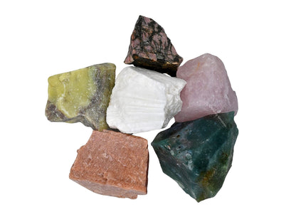 Amazing Gemstone Crystals for Love Manifestation, Set of 6 Rose Quartz, Rhodonite, Peach Moonstone, Serpentine, Scolecite and Moss Agate Healing Crystals and Stones