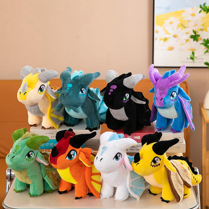 TOLLION Cuddly Plush Wings Dragon Plush Toy Soft Dragon Stuffed Animals Pterosaur Plush Flying Dragon Pillow Plushies Gifts for Fans Adults Kids Boys Girls Toys,9.8 Inches (White)