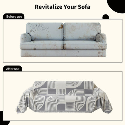 WEYOND Boho Couch Cover Sofa Covers Washable, Chenille Couch Covers for 3 Cushion Couch Sofa Pet Friendly, Bohemian Sofa Slipcovers for Sectional Sofa, Loveseat, 2 3 4 Seater (71" x 102", Grey)