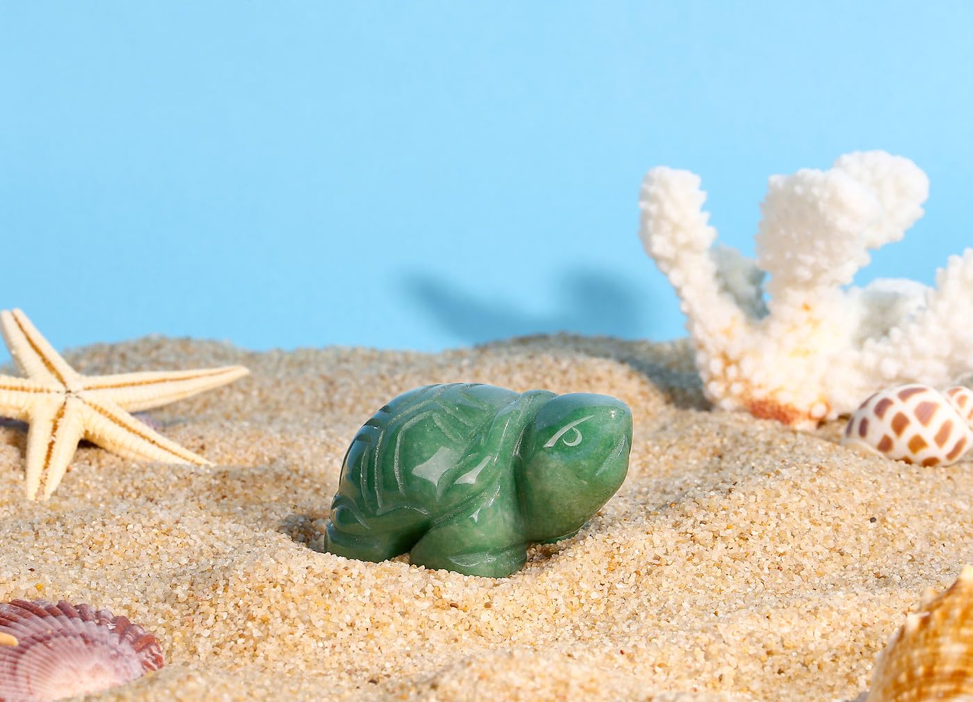 DUQGUHO 2" Travel Turtle Gift Decor Crystals Figurines Green Aventurine Crystal Best Mom Turtles Travels Gifts for Women Traveling Travelers Mothers Day Cute Decorations