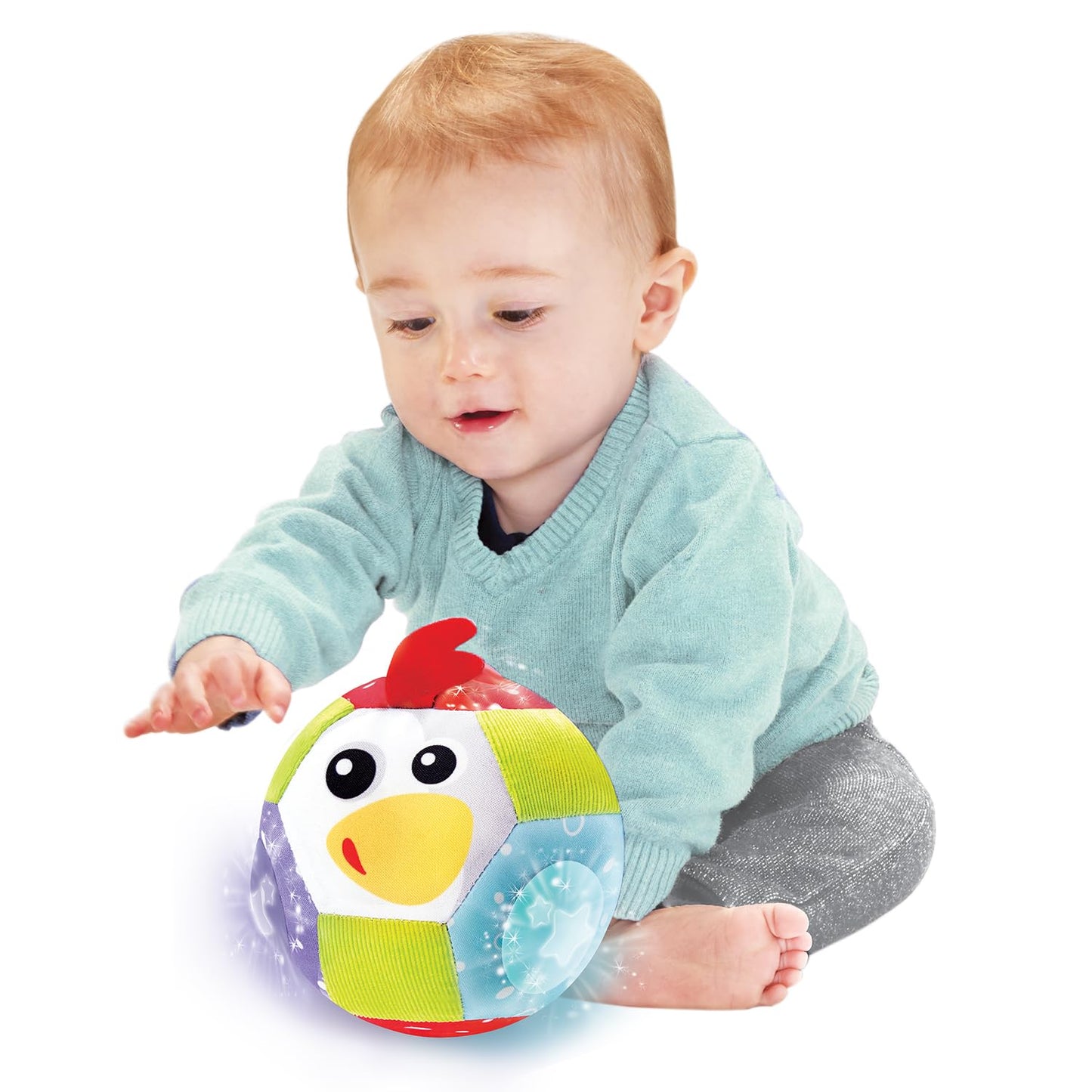 Yookidoo Baby Lights N' Music Friends Ball A Soft Newborn Musical Ball Toy with Flashing Stars and Three Friendly Farm Animals. Ideal for Floor Play, Stroller Or Crib.