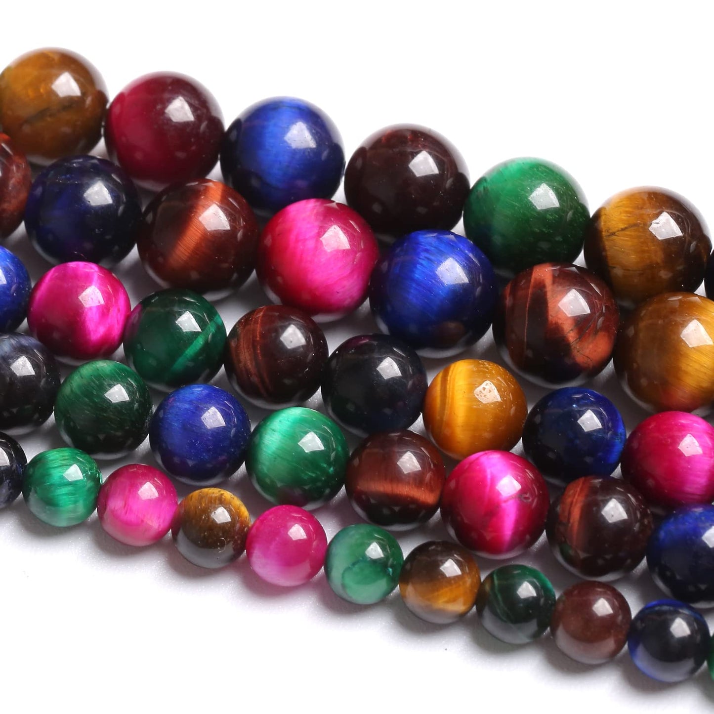 6mm 60PCS Colorful Tiger Eye Natural Stone Beads Crystal Spacer Loose Beads for Jewelry Making DIY Bracelet 1 Strand 15 inches