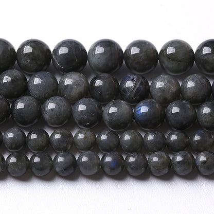 8MM 46PCS Natural Stone Black Labradorite Beads Crystal Loose Beads for Jewelry Making DIY Bracelet