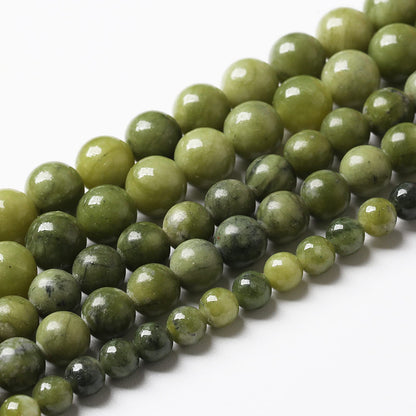 90PCS 8mm Natural Chinese Green Jade Beads Gemstone Round Loose Beads for Jewelry Making DIY Bracelet Necklace 32" 2 Strands