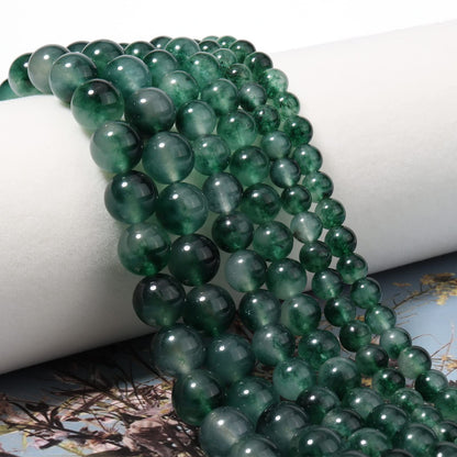 35pcs 10mm Natural Stone Beads Green Chalcedony Beads Energy Crystal Healing Power Gemstone for Jewelry Making, DIY Bracelet Necklace