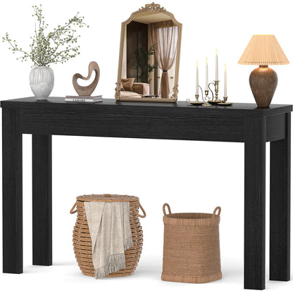 Armocity Console Table, 47" Farmhouse Wood Entryway Table, Sofa Tables Narrow Long Behind Couch, Entry Table for Entrance, Hallway, Living Room, Embossed Black
