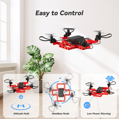 TECHVIO Mini Drone for Kids and Beginners,Creative 5-IN-1 DIY Drone Building Kits for Kids to Build Your Own Drones,5 Different Designs, Altitude Hold, 3D Flips,Easy to Build and Fly,Great Gifts for Boys&Girls to Enjoy Building,Flying and Fixing Fun