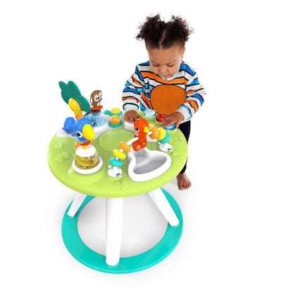 Bright Starts Around We Go 2-in-1 Baby Walker, Discovery Activity Center and Table, Tropic Cool, Ages 6 Months+