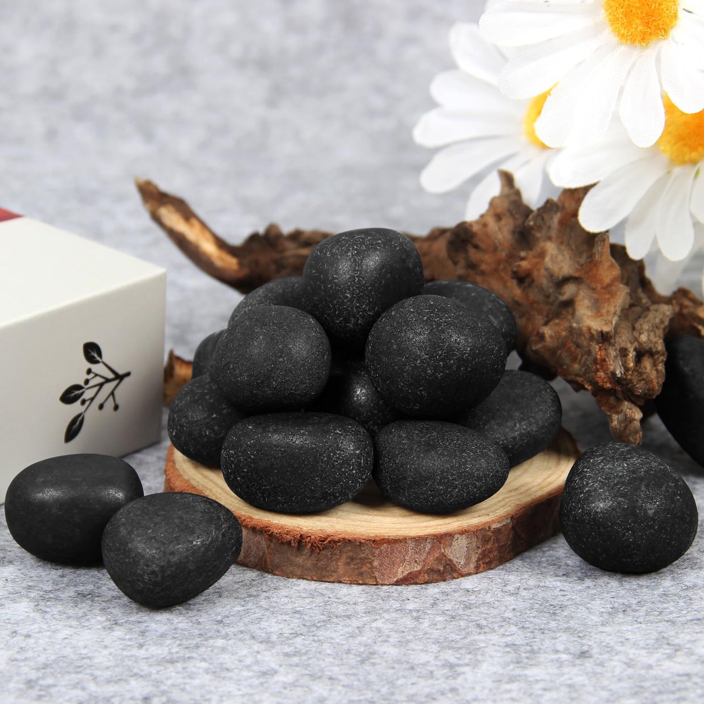 Orientrea 1.1lb Bulk Tumbled Shungite Stones- Polished Natural Shungite Crystal for Water Use, Crystal Healing, Reiki, Wicca, Massage & Home Décor