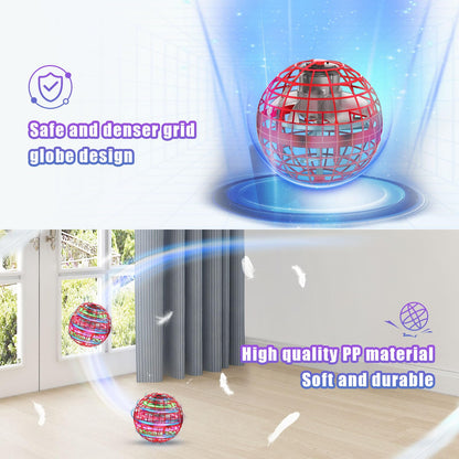 XINHOME 2 Pcs Flying Orb Ball Toys(Blue+Red) Soaring Hover Boomerang Spinner Hand Controlled Mini Drone for Kids Adults Outdoor Indoor