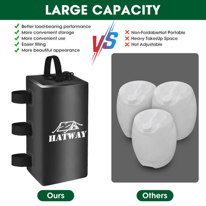 Hatway Canopy Weights,132 LBS Canopy Water Weight Bag Set of 4 Leg Weights for Pop Up Gazebo,Canopies,Tent-4 * 15L-Black