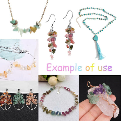 Julie Wang 450PCS Turquoise Irregular Chip Stone Beads 5-8mm Gemstones Crystal Loose Bead for Jewelry Making Bracelet Necklace DIY Craft Finding