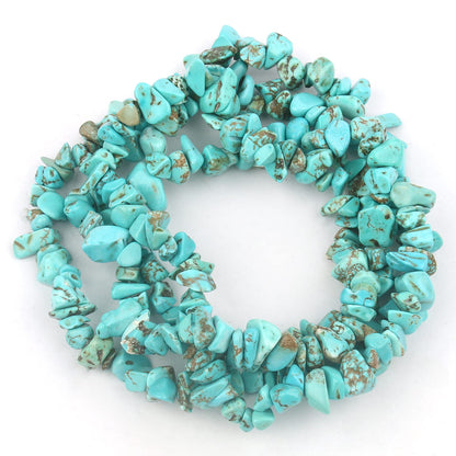 30in Turquoise Natural Chip Stone Beads 5-8mm About 230pcs, Irregular Drilled Blue Green Bead for Bracelets Jewelry Making Supplies for Adults, DIY Crafts.
