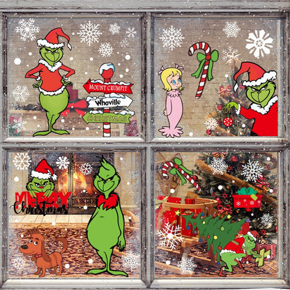 Waterproof Christmas Window Clings Xmas Window Stickers Double Sided Decals Home School Office
