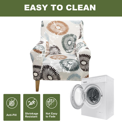 FUANGUI Banquet Armchair Slipcover Printed Chair Covers with Arms Stretch Club Chair Slipcover Soft Armchair Sofa Covers Anti-Slip Furniture Protector for Dogs Pets Home Living Room Decor