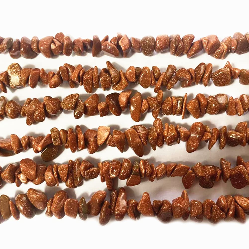 PLTbeads 7-8mm Natural Gold Sandstone Gemstone Chips Beads Healing Crystals Waist Bracelets Necklace Kit Irregular Stone DIY Crafts Design Jewelry Making