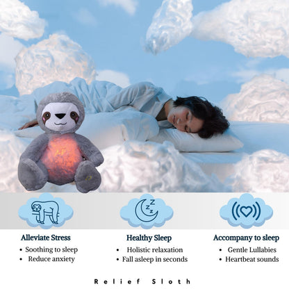 Anxiety Relief Koala, Breathing Teddy Anxiety Bear with Calming Music, Lights, Sleeping Otter Plush, Soothing Sloth for Adults & Kids, Stress Relief Stuffed Animal (3-Level Adjustable Volume)