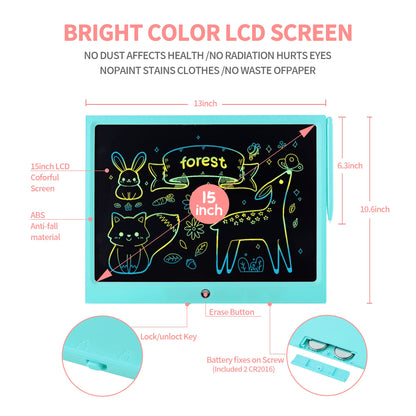LCD Writing Tablet for Kids, 15 Inch Colorful Electronic Doodle Board for Kids Age 3+ Toys Christmas Birthday Erasable Drawing Tablet Toddler Learning Toys