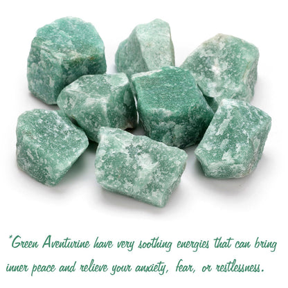 GolbalJew Green Aventurine Natural Raw Crystals 2PCS Healing Crystal Stones 1.2-2.0” Reiki Healing Gemstones for Meditation Chakra Balance Home Decor