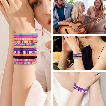 Lssfadccx Colorful Bracelet, Collection Bracelets for Women, Rope Weaving Colorful Letter Beads Adjustable Friendship Bracelet