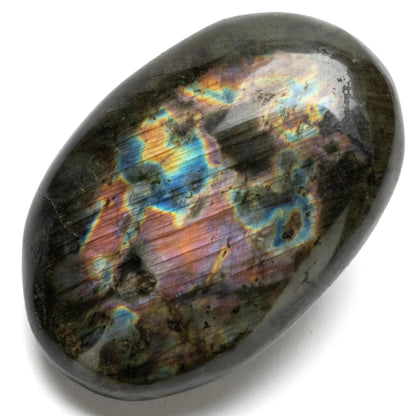 KALIFANO Palm Stone with Healing & Calming Effects - AAA+ Grade High Energy Worry Stone with Information Card - Reiki Crystal Used for Courage (Family Owned and Operated) (Labradorite)