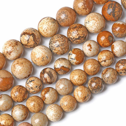 6mm Natural Picture Jasper Beads Round Gemstone Loose Beads for Jewelry Making (63-66pcs/strand)