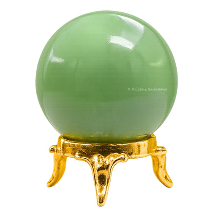 Amazing Gemstone Green Aventurine Crystal Ball with Stand - 2 Inches Crystal Sphere Meditation Balls for Witchcraft and Decorative Balls