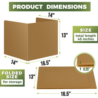 22-Pack Desk Dividers for Students - Durable & Waterproof Plastic Study Carrel Divider, Classroom Folders Teacher Supplies, Easy Clean Plastic Privacy Shield Folder Boards for Student Desks, Brown