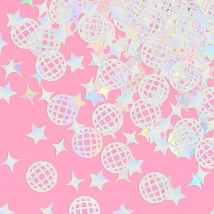 xo, Fetti Disco Ball Foil Confetti - 200 pc | Bachelorette Party Decoration, Cute Birthday Table Decor, Groovy Engagement Decor, Bridal Shower Supplies