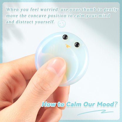 ZHIYUXI Opal Opalite Crystal Emotional Support Worry Stones for Anxiety Relief Items Stress Relief Gifts Encouragement Gifts Smile Worry Stones Calming Gifts Inspirational Gifts for Best Friend