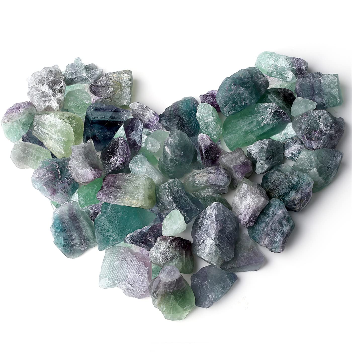 Fluorite Bulk Natural Healing Crystals Raw Rough Stones Sets for Cabbing Tumbling Cutting Lapidary Polishing Reiki Crytsal Healing Wire Wrapping Decoration Gemstone 0.45lb