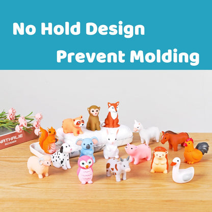 XY-WQ Bath Toys No Hole, for Infants 6-12& Toddlers 1-3, No Hole Bathtub Toys (Animal C2, 16 Pcs)