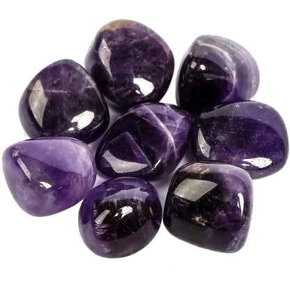 ZenQ 1/2 lb Tumbled Amethyst Stones for Wicca, Reiki, and Energy Crystal Healing, Natural Amethyst Crystal from Brazil