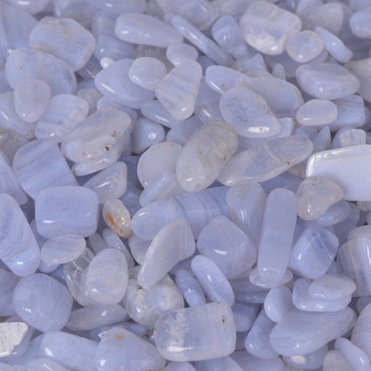 Natural Blue Lace Agate Polished Chips Crushed Tumbled Stone Crystal Healing Embellishments 100 grams