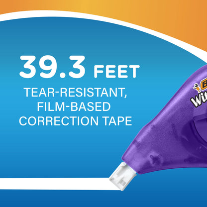BIC Wite-Out Brand EZ Correct Correction Tape, White, Fast, Clean & Easy To Use, Tear-Resistant Tape, 6-Count