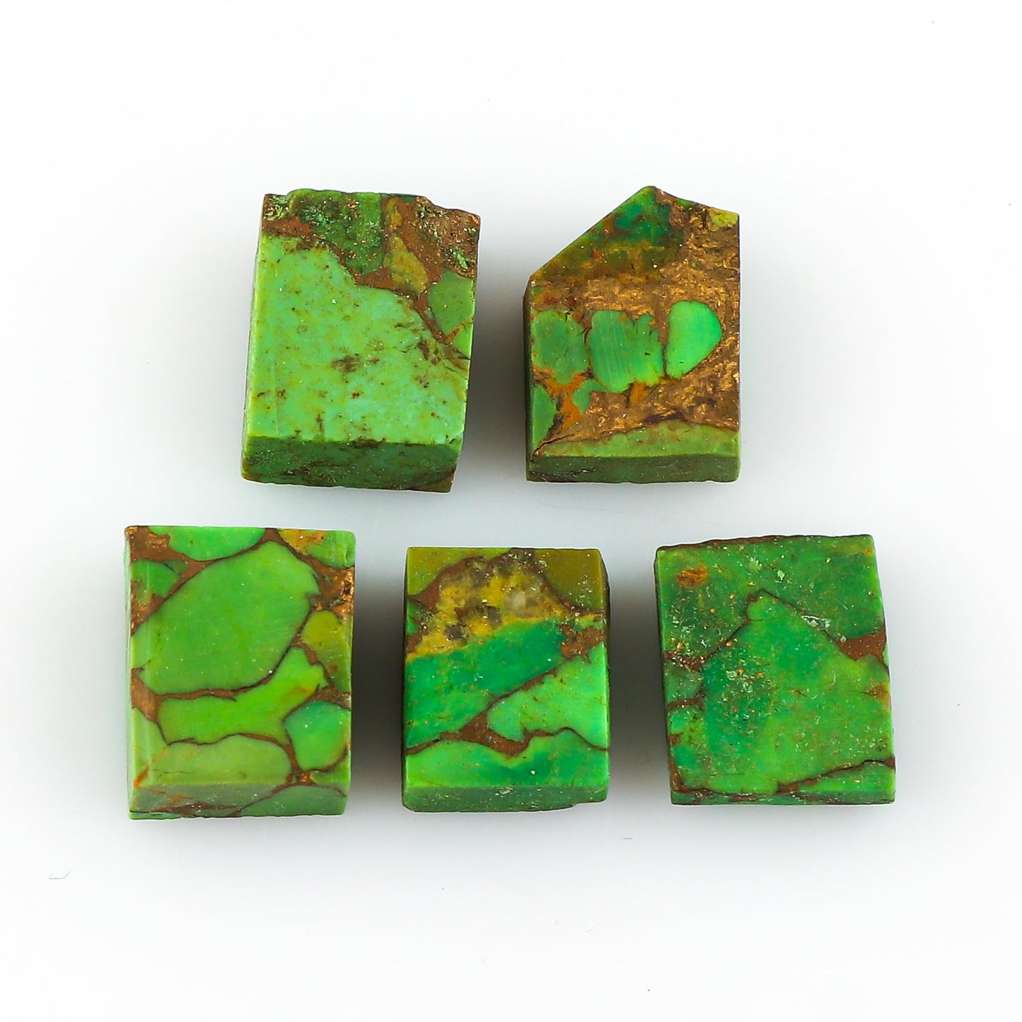 CRYSTALINES 5pcs, Genuine Raw Green Copper Turquoise Gemstone, Wholesale Rough Stones, DIY Craft-Jewelry Making, Bulk Gems Loose Supplies, Healing Crystals, Birthstone, Gem Collection, AAA Grade