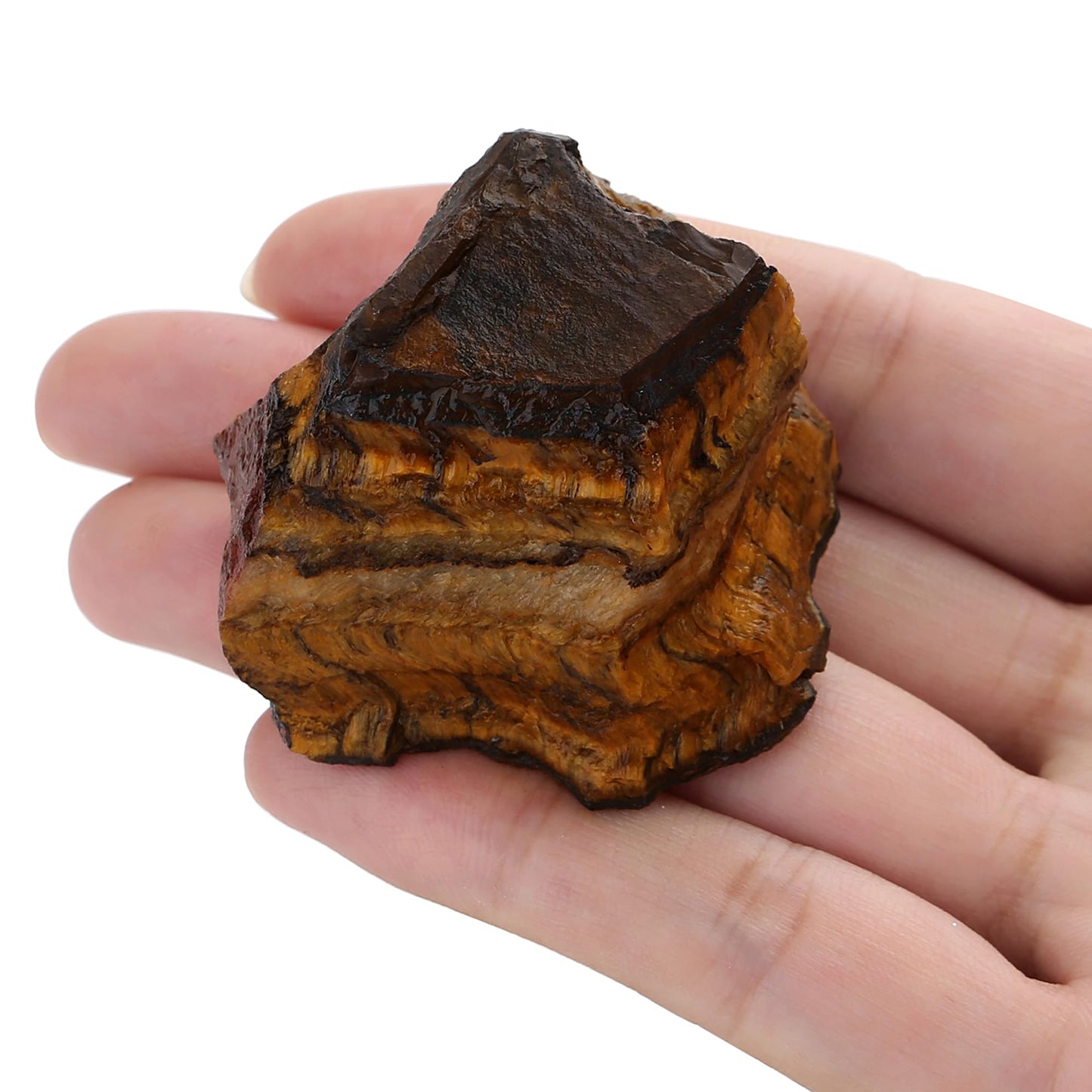 XIANNVXI Tigers Eye 1.8-2.2" Large Raw Crystals and Healing Stones Natural Rough Crystal Rocks for Decor Gifts Tumbling Cabbing Polishing Fountain Rocks 1PCS
