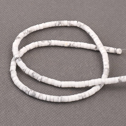 BONNY BOXX 150PCs Natural White Turquoise Spacer Beads, Loose Semi Precious Flat Round Gemstone Heishi Disc Stone Beads for Beading Jewelry Making 4mm*2mm