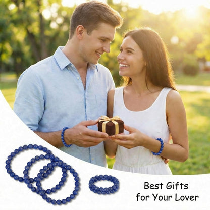 Yochus 45pcs Lapis Lazuli Beads，8mm Healing Power Natural Stone Round Loose Beads for Jewelry Making Earring Necklace DIY Crafts