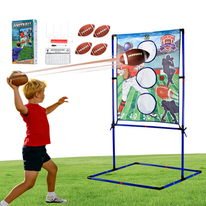 Jahenway Football Toss Game Set with 4 Inflatable Balls – Football Throwing Target Toy for Kids Ages 8-12, Indoor & Outdoor Sports Activity for Boys and Girls Ages 3+