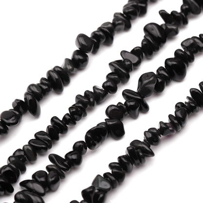 400pcs Natural Chip Stone Beads for Jewelry Making Obsidian 5-8mm Irregular Gemstones Healing Crystal Loose Rocks Bead Hole Drilled for Ring Earrings Necklace Bracelet Making DIY Art Crafts