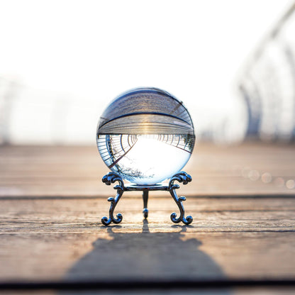 60mm Clear Crystal Ball with Stand Handcrafted Photography Prop for Magical Shots Elegant Home & Party Decor Gift for Women
