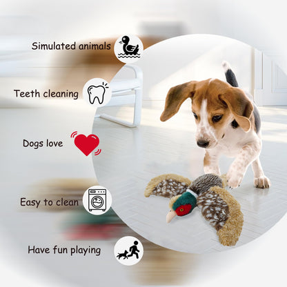 okegztoa Dog Toys Interactive Pheasant Toy Puzzle and Squeaky, Suitable for Small Medium and Large Dogs Bird Toys, Stuffed Animal Toys for Dog, Plush Toy for Dogs